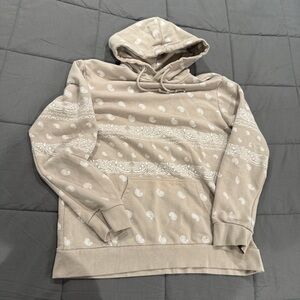 PacSun Tan and White Hoodie Sweatshirt